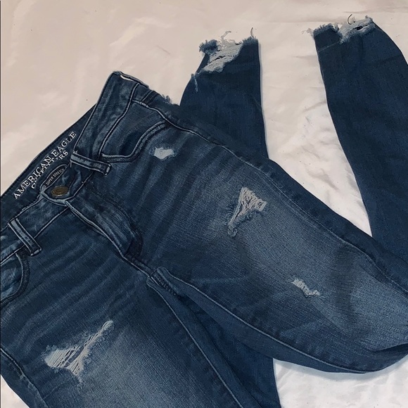 American eagle dark blue ripped jeans - Picture 2 of 8